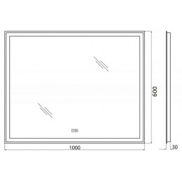 BelBagno Зеркало SPC-GRT-1000-600-LED-TCH-WARM