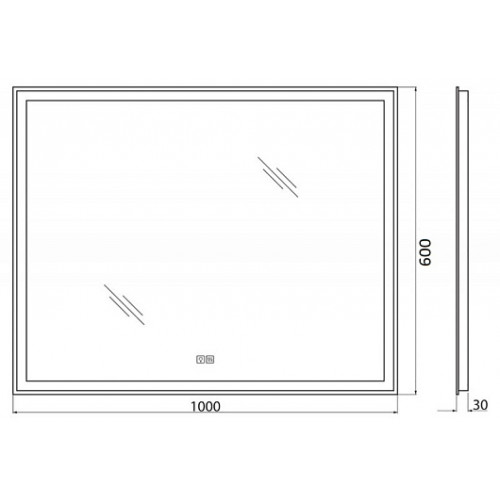 BelBagno Зеркало SPC-GRT-1000-600-LED-TCH-WARM