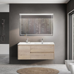 BelBagno Тумба с раковиной Kraft 120 R подвесная Rovere Galifax Bianco