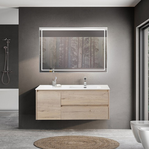 BelBagno Тумба с раковиной Kraft 120 R подвесная Rovere Galifax Bianco