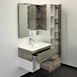 Comforty Зеркальный шкаф Турин 75 дуб бежевый