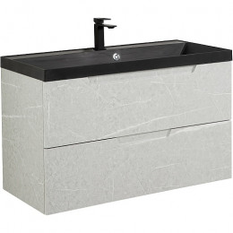 BelBagno Тумба с раковиной Vittoria 90 подвесная Toros Bianco с раковиной BB900/450-LV-ART-AST-NERO