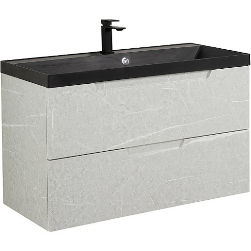 BelBagno Тумба с раковиной Vittoria 90 подвесная Toros Bianco с раковиной BB900/450-LV-ART-AST-NERO