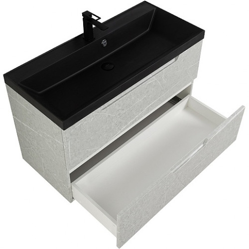 BelBagno Тумба с раковиной Vittoria 90 подвесная Toros Bianco с раковиной BB900/450-LV-ART-AST-NERO