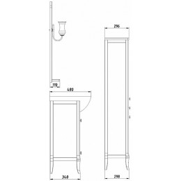 ASB-Woodline Тумба с раковиной Салерно 80 белый/патина серебро, массив ясеня