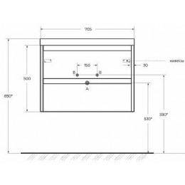 BelBagno Тумба с раковиной Kraft 39 70 подвесная Pino Pasadena с раковиной BB-8099-3-70