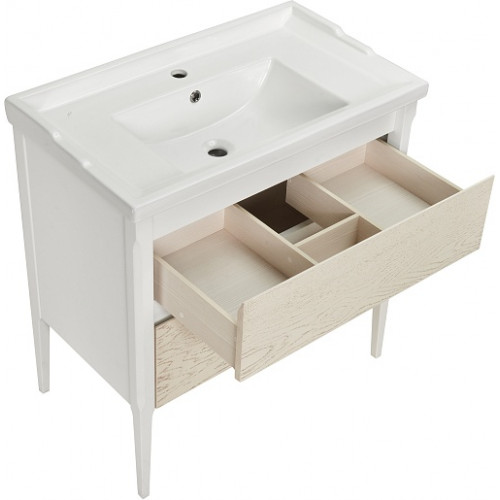 ASB-Woodline Мебель для ванной Лорена 80 белая/бежевая