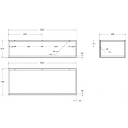 BelBagno Консоль с раковиной Etna-Kraft 120 чёрная матовая столешница EK-120-2-BL