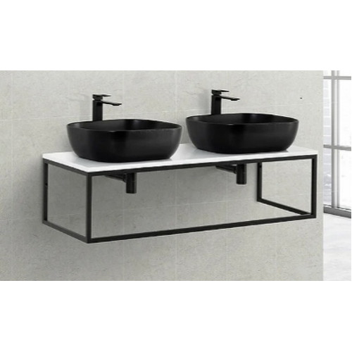 BelBagno Консоль с раковиной Etna-Kraft 120 чёрная матовая столешница EK-120-2-BL