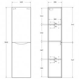BelBagno Пенал для ванной Fly-Marino 40/150 L Rovere Nature