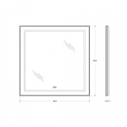 BelBagno Зеркало SPC-KRAFT-800-800-LED-TCH-WARM-NERO