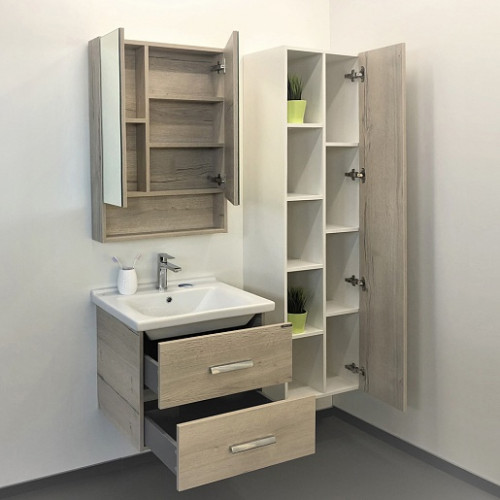 Comforty Мебель для ванной Парма 60 подвесная дуб дымчатый
