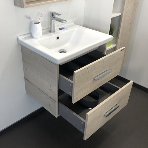 Comforty Мебель для ванной Парма 60 подвесная дуб дымчатый