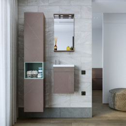 Бриклаер Мебель для ванной Кристалл 40 софт графит/ясень анкор темный