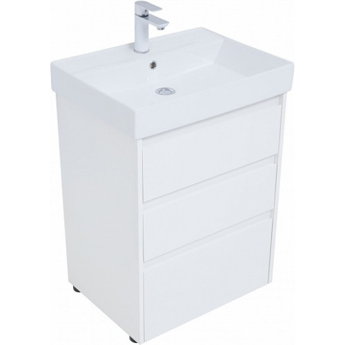 Aquanet Тумба с раковиной Nova Lite 60 белая глянцевая