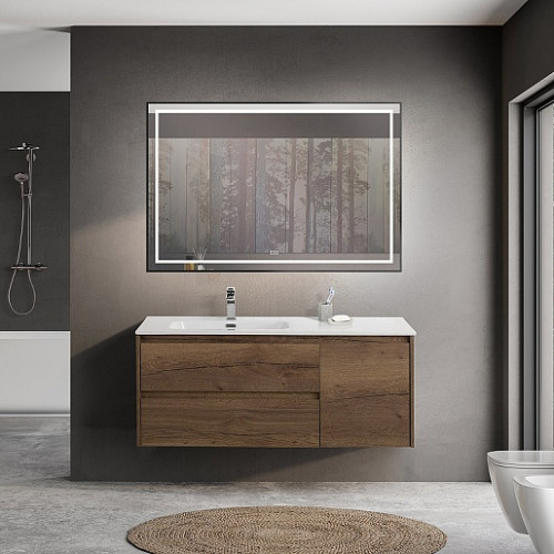 BelBagno Тумба с раковиной Kraft 120 L подвесная Rovere Tabacco