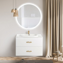 BelBagno Тумба с раковиной Onda-M 80 подвесная Bianco Lucido ручка-скоба