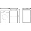 Comforty Тумба с раковиной Лозанна 120 под стиральную машину белая глянцевая