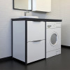 Comforty Тумба с раковиной Лозанна 120 под стиральную машину белая глянцевая