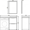 Comforty Тумба с раковиной Лозанна 120 под стиральную машину белая глянцевая