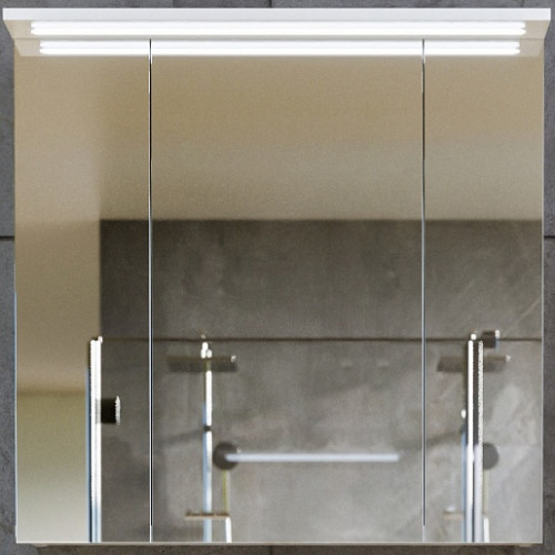 Бриклаер Зеркальный шкаф Кристалл 75 белый