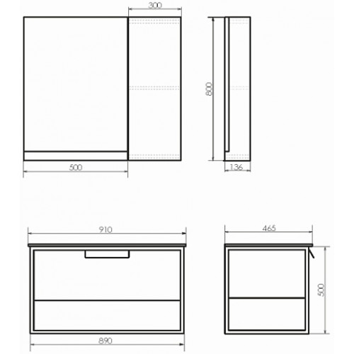 Comforty Мебель для ванной Бонн 90 (Quadro) подвесная дуб дымчатый