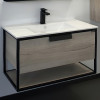 Comforty Мебель для ванной Бонн 90 (Quadro) подвесная дуб дымчатый