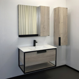 Comforty Мебель для ванной Бонн 90 (Quadro) подвесная дуб дымчатый