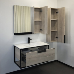 Comforty Мебель для ванной Бонн 90 (Quadro) подвесная дуб дымчатый