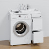 СанТа Тумба под раковину над стиральной машиной Марс 29 2 ящика белая/светлое дерево