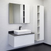 Comforty Мебель для ванной Милан 90 с черной столешницей подвесная белая