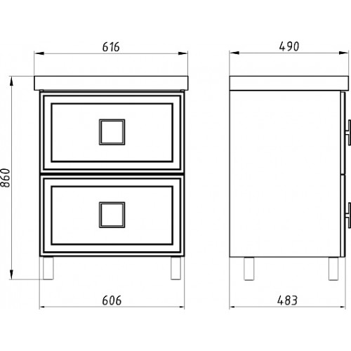 ASB-Mebel Мебель для ванной Санта 60 белая матовая