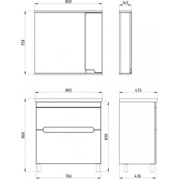 ASB-Mebel Мебель для ванной Вита 80 белая
