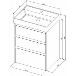 Aquanet Тумба с раковиной Nova Lite 60 дуб рошелье