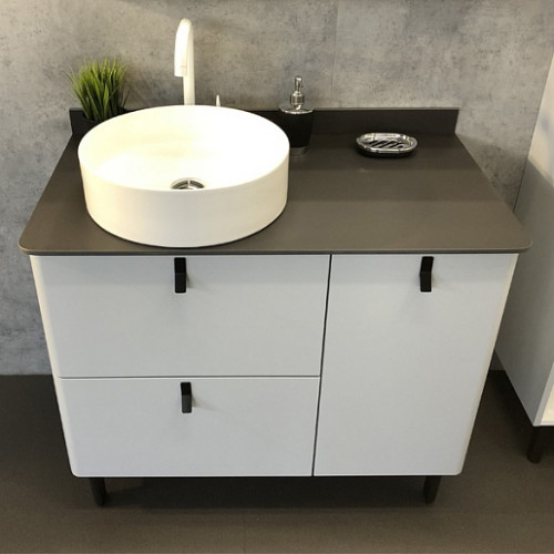 Comforty Тумба с раковиной Сорренто 90Н светло-серая матовая