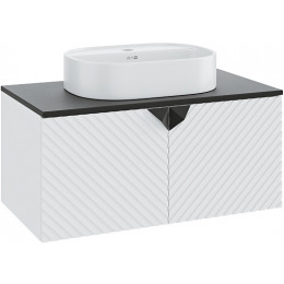 Runo Мебель для ванной Андорра 85 Nuovo подвесная белая матовая/черная