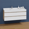 СанТа Мебель для ванной Марс 120 подвесная белая/янтарное дерево