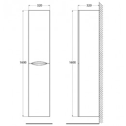 BelBagno Пенал для ванной Acqua 32/160 Rovere Rustico