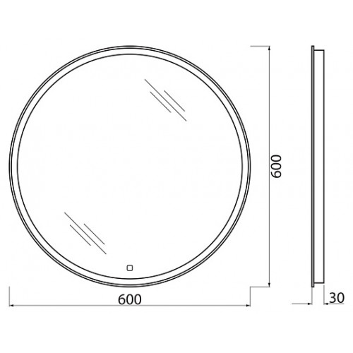 BelBagno Зеркало SPC-RNG-600-LED-TCH