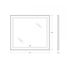 BelBagno Зеркало SPC-KRAFT-900-800-LED-TCH-WARM
