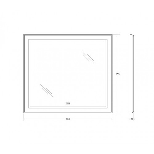 BelBagno Зеркало SPC-KRAFT-900-800-LED-TCH-WARM