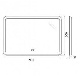 BelBagno Зеркало SPC-MAR-900-600-LED-TCH-WARM