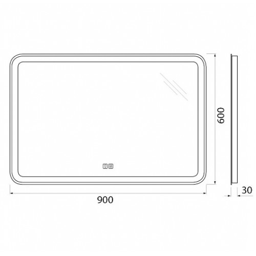 BelBagno Зеркало SPC-MAR-900-600-LED-TCH-WARM