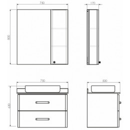 Comforty Тумба с раковиной Амстердам 75