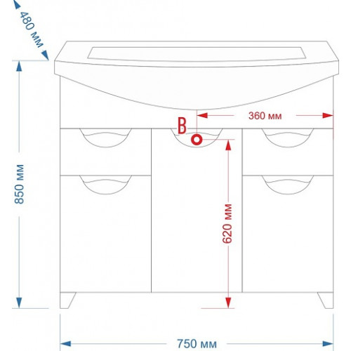 Misty Тумба с раковиной Орхидея 75 белая