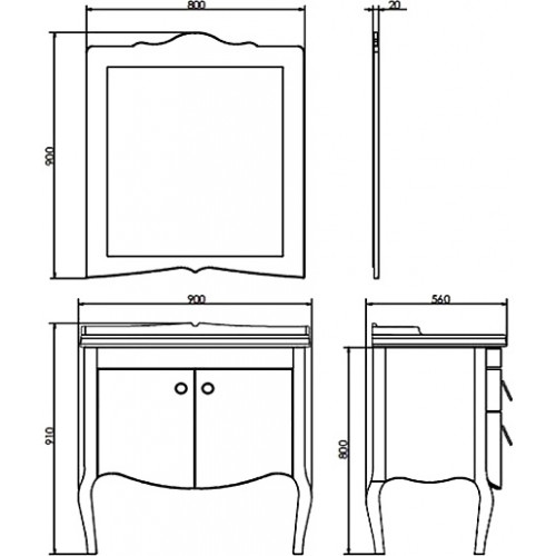 Comforty Тумба с раковиной Лувр 90 белая