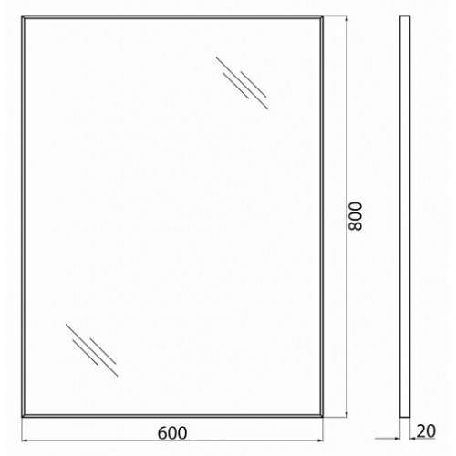BelBagno Зеркало SPC-AL-600-800 Nero