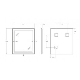 BelBagno Зеркало SPC-KRAFT-700-800-SENS-AL