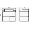 Comforty Тумба с раковиной Штутгарт 75 подвесная дуб темно-коричневый/черная