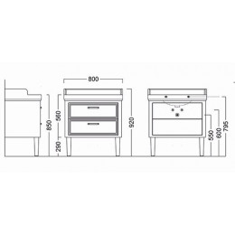 Kerama Marazzi Тумба под раковину Pompei 80, 2 ящика, белая